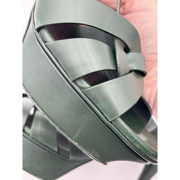 YSL Yves Saint Laurent Tribute 75 Platform Sandal Heels Dark Green Size 38 / 8 - Picture 10 of 16